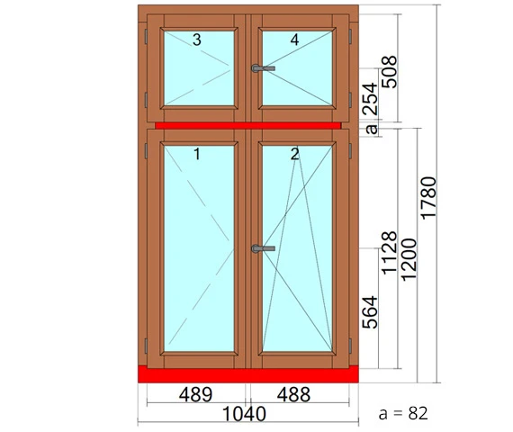 1040 x 1780 mm schema
