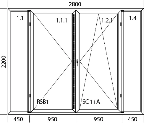 2800 x 2200 mm schema
