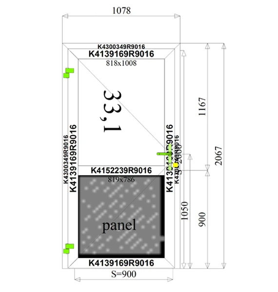 1078 x 2067 mm schema
