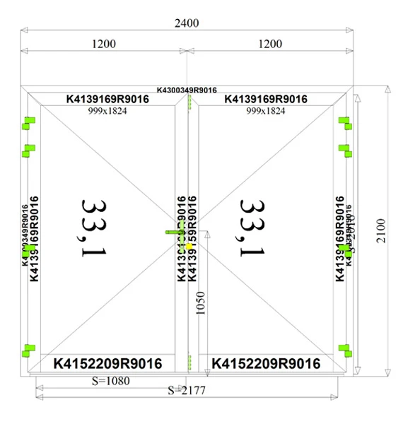2400 x 2100 mm schema