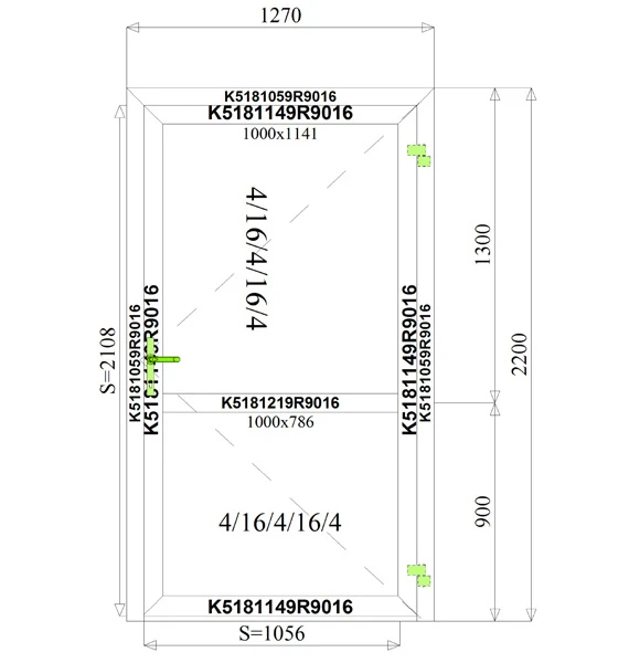 1270 x 2200 mm schema
