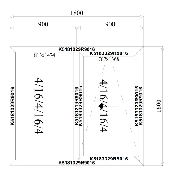 1800 x 1600 mm schema