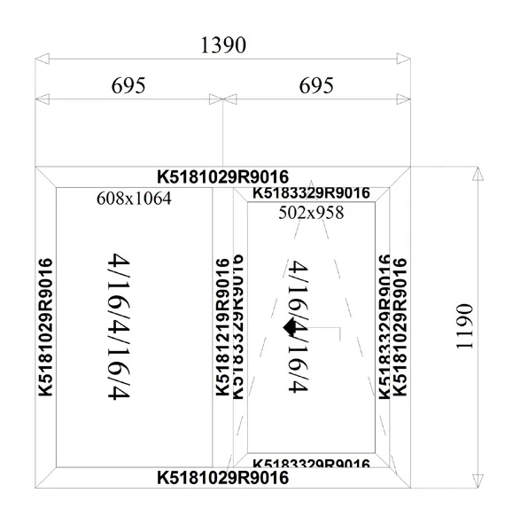 1390 x 1190 mm schema