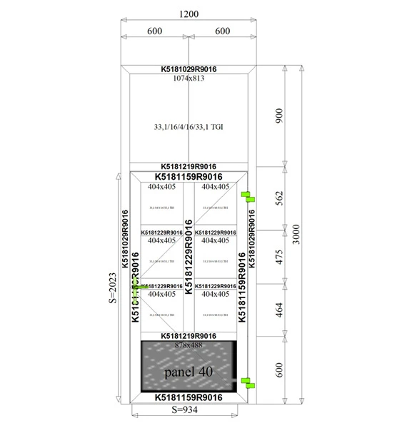 1200 x 3000 mm schema
