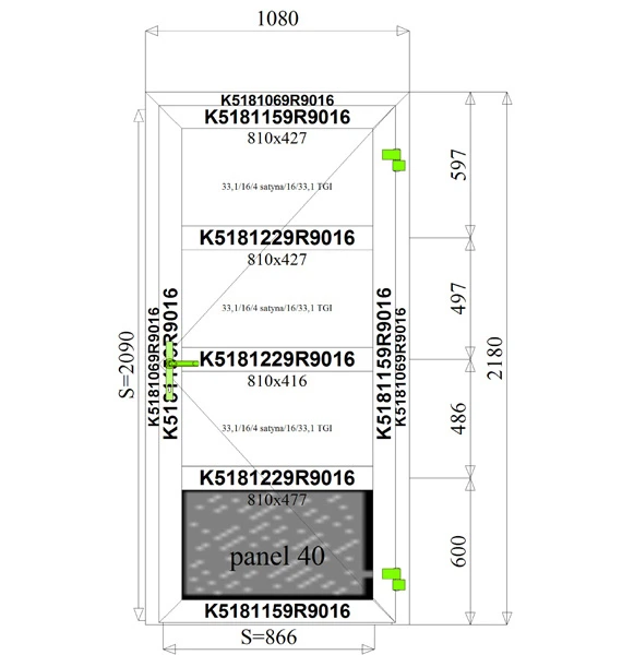 1080 x 2180 mm schema