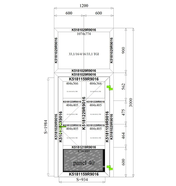1200 x 3000 mm schema