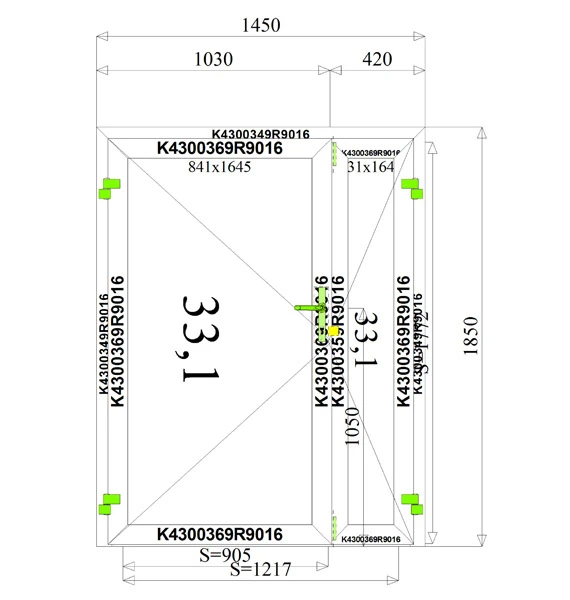 1450 x 1850 mm schema