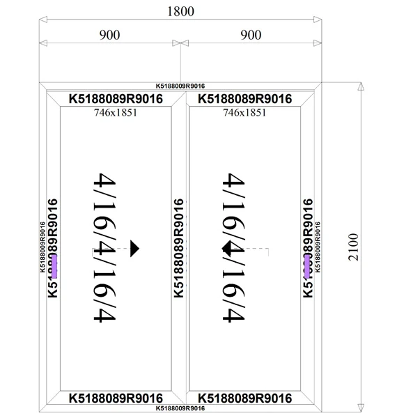 1800 x 2100 mm schema