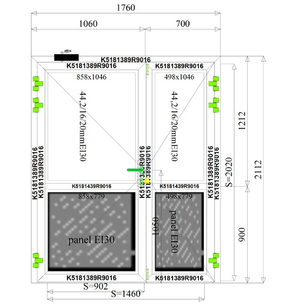 1760 x 211 mm schema