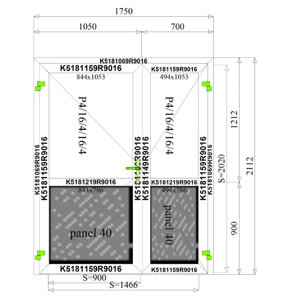 1750 x 211 mm schema