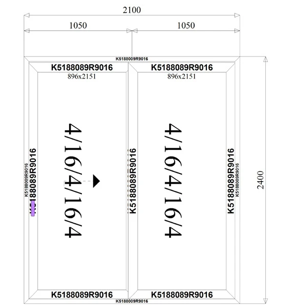 2100 x 2400 mm schema
