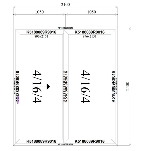 2100 x 2400 mm schema