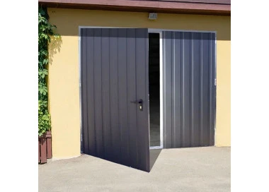 Stahl Garagentor Zweiflügelig - Breite: 270 cm x Höhe: 200-300 cm