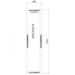 Aluminium Festverglasung 600 x 2500 mm MB-79N 2