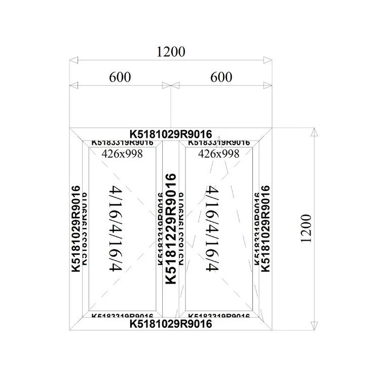 Aluminium Fenster 1200 x 1200 mm Dreh-Kipp MB 79N