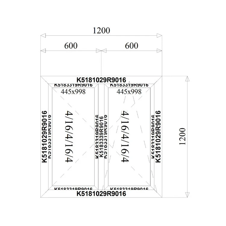 Aluminium Fenster 1200 x 1200 mm MB 79N