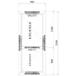 Aluminium Tür 900 x 2100 mm MB70 Aluprof 2