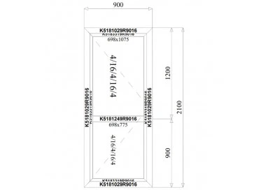 Aluminium Tür 900 x 2100 mm MB70 Aluprof