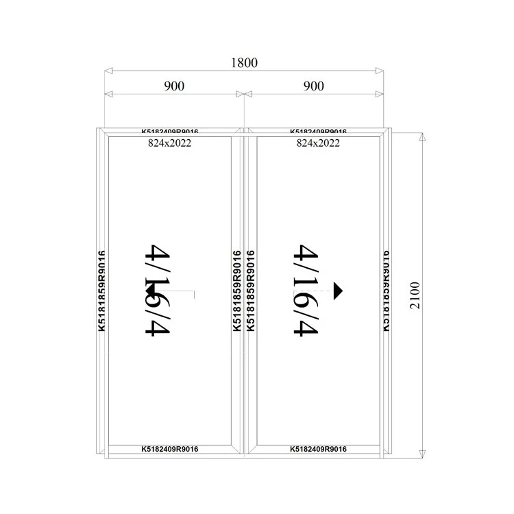 Aluminium Schiebetüren 1800 x 2100 mm MB59S