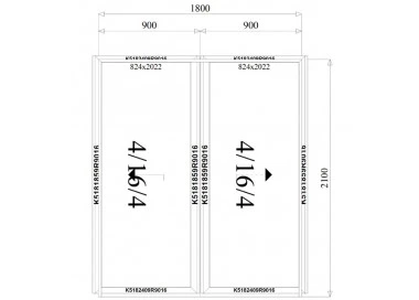 Aluminium Schiebetüren 1800 x 2100 mm MB59S