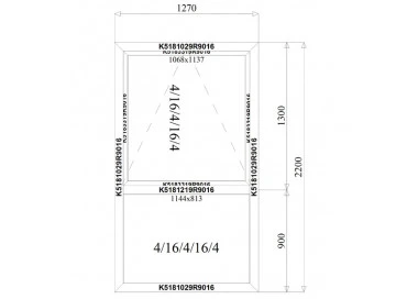 Aluminium Kipp Fenster 1270 x 2200 mm MB 79N