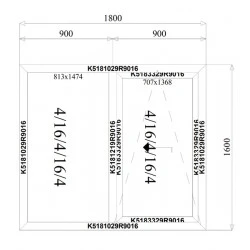 Aluminium Schiebefenster 1800 x 1600 mm MB77HS 2
