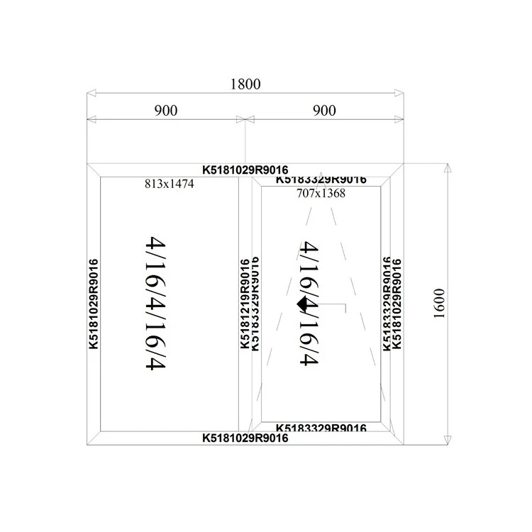 Aluminium Schiebefenster 1800 x 1600 mm MB77HS