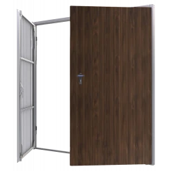Stahl Garagentor Zweiflügelig - Breite: 290 cm x Höhe: 200-300 cm