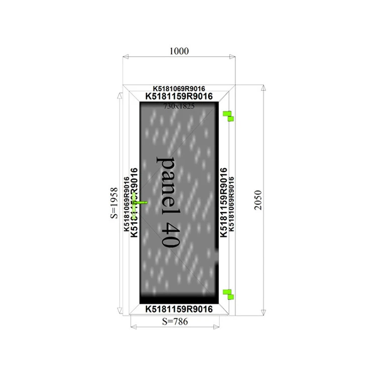 Aluminiumtür Panell 1000 x 2050 mm Profil MB70
