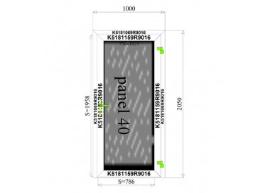 Aluminiumtür Panell 1000 x 2050 mm Profil MB70