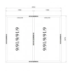 Aluminiumfenster Festverglasung 2932 x 2474 mm MB 79N 2