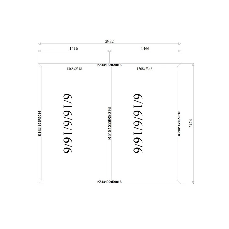 Aluminiumfenster Festverglasung 2932 x 2474 mm MB 79N