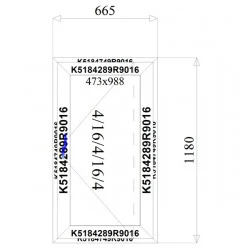 Fenster Aluminium 665 x 1180 mm MB 79N Dreh 2