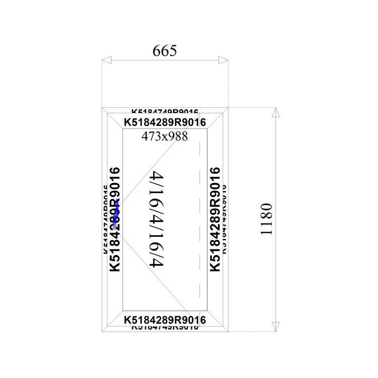 Fenster Aluminium 665 x 1180 mm MB 79N Dreh
