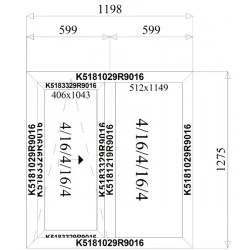 Aluminium Schiebefenster 1198 x 1275 mm MB-77HS 2