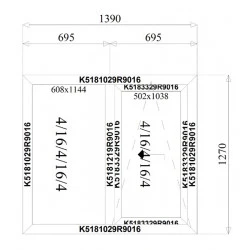 Aluminium Schiebefenster 1390 x 1270 mm MB 79N