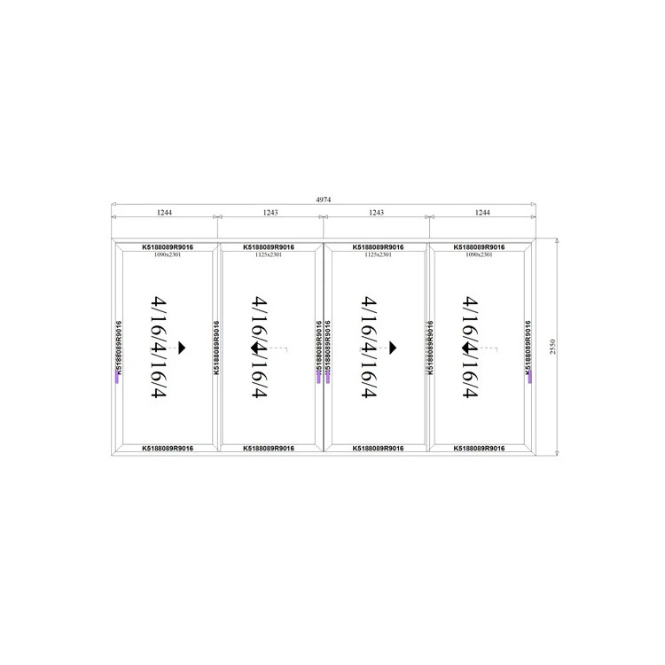 Aluminium Hebe-Schiebetüren 4974 x 2550 mm MB-77HS