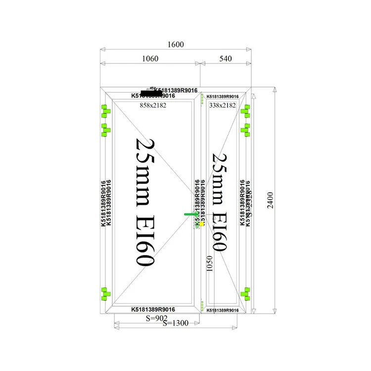 Aluminium Brandschutztüren EI60 1600 x 2400 mm Aluprof MB-78EI