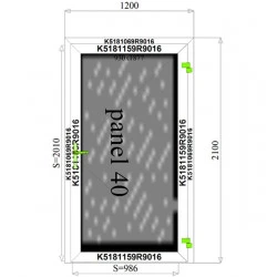 Aluminiumtür Panell 1200 x 2100 mm MB70 2