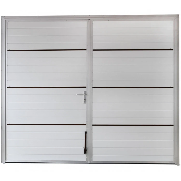 Aluminium Garagentor Zweiflügelig mit Paneel - 220 cm x 200 cm