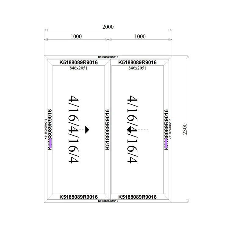 Aluminium Hebe-Schiebetüren 2000 x 2300 mm MB-77HS