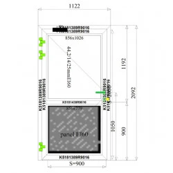 Aluminium Brandschutztüren EI60 1122 x 2092 mm MB-78EI 2
