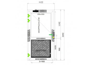 Aluminium Brandschutztüren EI60 1122 x 2092 mm MB-78EI