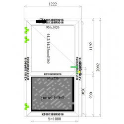 Aluminium Brandschutztüren 1222 x 2092 mm MB-78ei EI60 2