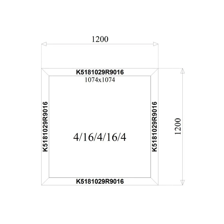 Aluminium Fenster Festverglasung 1200 x 1200 mm MB-79N