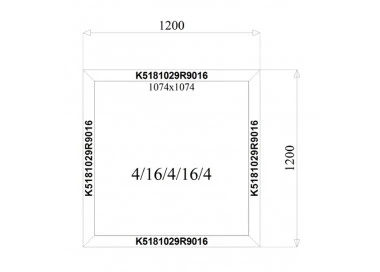 Aluminium Fenster Festverglasung 1200 x 1200 mm MB-79N