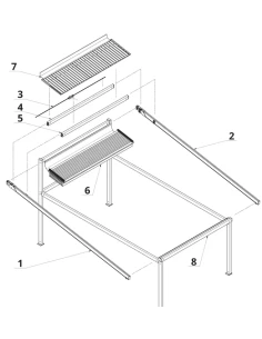 Pergola Freistehend 3000 x 5000 mm - Stoff-Pergola 2