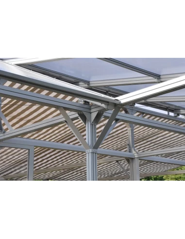 Pergola Solid Wandmontage 3500 x 3500 mm - Stoff-Pergola