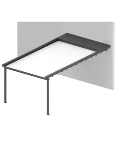 Pergola Solid Wandmontage 3500 x 3500 mm - Stoff-Pergola