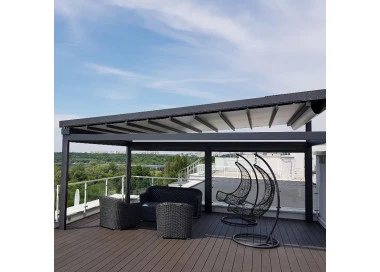 Pergola Wandmontage 4000 x 7000 mm - Lamellen-Pergola